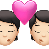 Apple design of the kiss: light skin tone emoji verson:ios 16.4