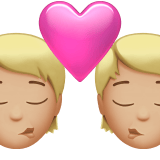 Apple design of the kiss: medium-light skin tone emoji verson:ios 16.4