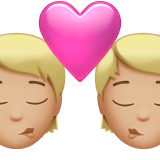 Apple design of the kiss: medium-light skin tone emoji verson:ios 16.4