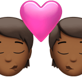 Apple design of the kiss: medium-dark skin tone emoji verson:ios 16.4