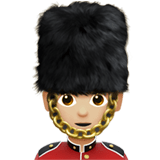 Apple design of the guard: medium-light skin tone emoji verson:ios 16.4