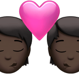 Apple design of the kiss: dark skin tone emoji verson:ios 16.4