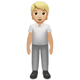 Apple design of the person standing: medium-light skin tone emoji verson:ios 16.4