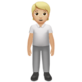 Apple design of the person standing: medium-light skin tone emoji verson:ios 16.4