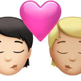 Apple design of the kiss: person person light skin tone medium-light skin tone emoji verson:ios 16.4