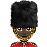 Apple design of the guard: dark skin tone emoji verson:ios 16.4
