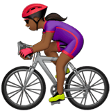 Apple design of the woman biking: medium-dark skin tone emoji verson:ios 16.4