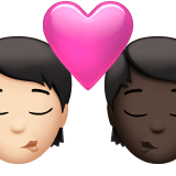 Apple design of the kiss: person person light skin tone dark skin tone emoji verson:ios 16.4
