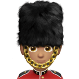 Apple design of the man guard: medium skin tone emoji verson:ios 16.4