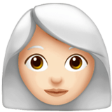Apple design of the woman: light skin tone white hair emoji verson:ios 16.4