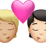 Apple design of the kiss: person person medium-light skin tone light skin tone emoji verson:ios 16.4