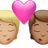 Apple design of the kiss: person person medium-light skin tone medium skin tone emoji verson:ios 16.4