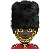Apple design of the man guard: dark skin tone emoji verson:ios 16.4