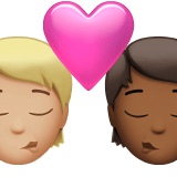 Apple design of the kiss: person person medium-light skin tone medium-dark skin tone emoji verson:ios 16.4