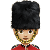 Apple design of the woman guard: medium-light skin tone emoji verson:ios 16.4