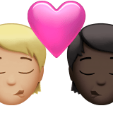 Apple design of the kiss: person person medium-light skin tone dark skin tone emoji verson:ios 16.4