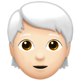 Apple design of the person: light skin tone white hair emoji verson:ios 16.4
