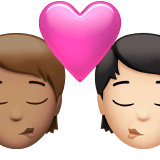 Apple design of the kiss: person person medium skin tone light skin tone emoji verson:ios 16.4