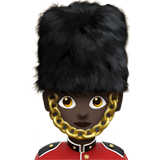 Apple design of the woman guard: dark skin tone emoji verson:ios 16.4