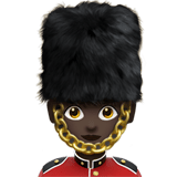 Apple design of the woman guard: dark skin tone emoji verson:ios 16.4