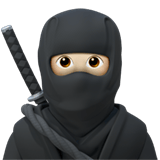 Apple design of the ninja: light skin tone emoji verson:ios 16.4