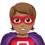 Apple design of the superhero: medium skin tone emoji verson:ios 16.4