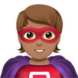 Apple design of the superhero: medium skin tone emoji verson:ios 16.4