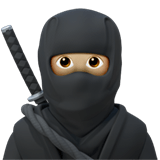 Apple design of the ninja: medium-light skin tone emoji verson:ios 16.4