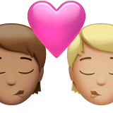 Apple design of the kiss: person person medium skin tone medium-light skin tone emoji verson:ios 16.4