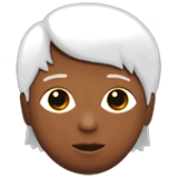 Apple design of the person: medium-dark skin tone white hair emoji verson:ios 16.4