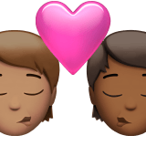 Apple design of the kiss: person person medium skin tone medium-dark skin tone emoji verson:ios 16.4