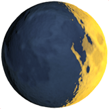 Apple design of the waxing crescent moon emoji verson:ios 16.4