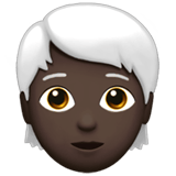 Apple design of the person: dark skin tone white hair emoji verson:ios 16.4
