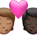 Apple design of the kiss: person person medium skin tone dark skin tone emoji verson:ios 16.4