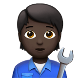 Apple design of the mechanic: dark skin tone emoji verson:ios 16.4