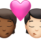 Apple design of the kiss: person person medium-dark skin tone light skin tone emoji verson:ios 16.4