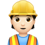 Apple design of the construction worker: light skin tone emoji verson:ios 16.4