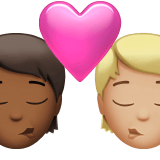 Apple design of the kiss: person person medium-dark skin tone medium-light skin tone emoji verson:ios 16.4