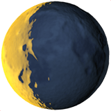 Apple design of the waning crescent moon emoji verson:ios 16.4