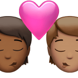 Apple design of the kiss: person person medium-dark skin tone medium skin tone emoji verson:ios 16.4