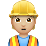 Apple design of the construction worker: medium-light skin tone emoji verson:ios 16.4