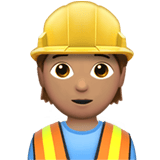 Apple design of the construction worker: medium skin tone emoji verson:ios 16.4