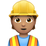 Apple design of the construction worker: medium skin tone emoji verson:ios 16.4