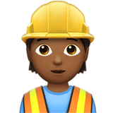 Apple design of the construction worker: medium-dark skin tone emoji verson:ios 16.4