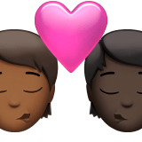 Apple design of the kiss: person person medium-dark skin tone dark skin tone emoji verson:ios 16.4