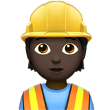 Apple design of the construction worker: dark skin tone emoji verson:ios 16.4