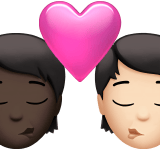 Apple design of the kiss: person person dark skin tone light skin tone emoji verson:ios 16.4