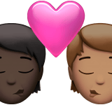 Apple design of the kiss: person person dark skin tone medium skin tone emoji verson:ios 16.4