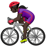 Apple design of the woman biking: dark skin tone emoji verson:ios 16.4