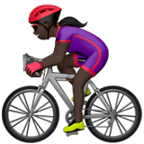Apple design of the woman biking: dark skin tone emoji verson:ios 16.4